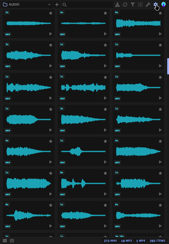 Audio waveform slicing with in and out point range selection
